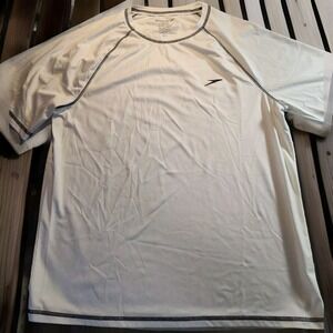 Speedo - Men's XL 100%‎ Polyester White Short Sleeve Shirt 1117